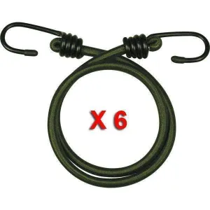 12" Olive Elastic Bungees