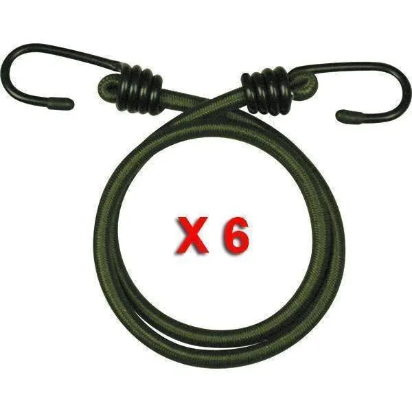 12" Olive Elastic Bungees