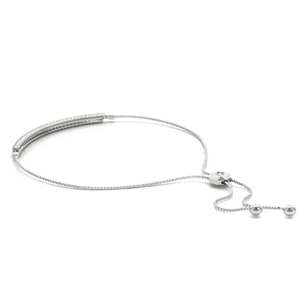 14k Double Row Diamond Bolo Bracelet