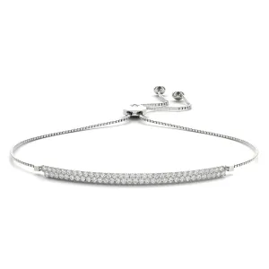 14k Double Row Diamond Bolo Bracelet