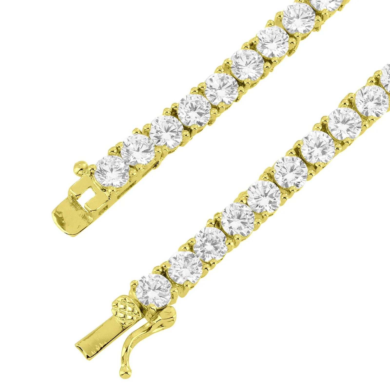 14k Gold Tone 4mm Tennis Solitaire Necklace 18"-24"