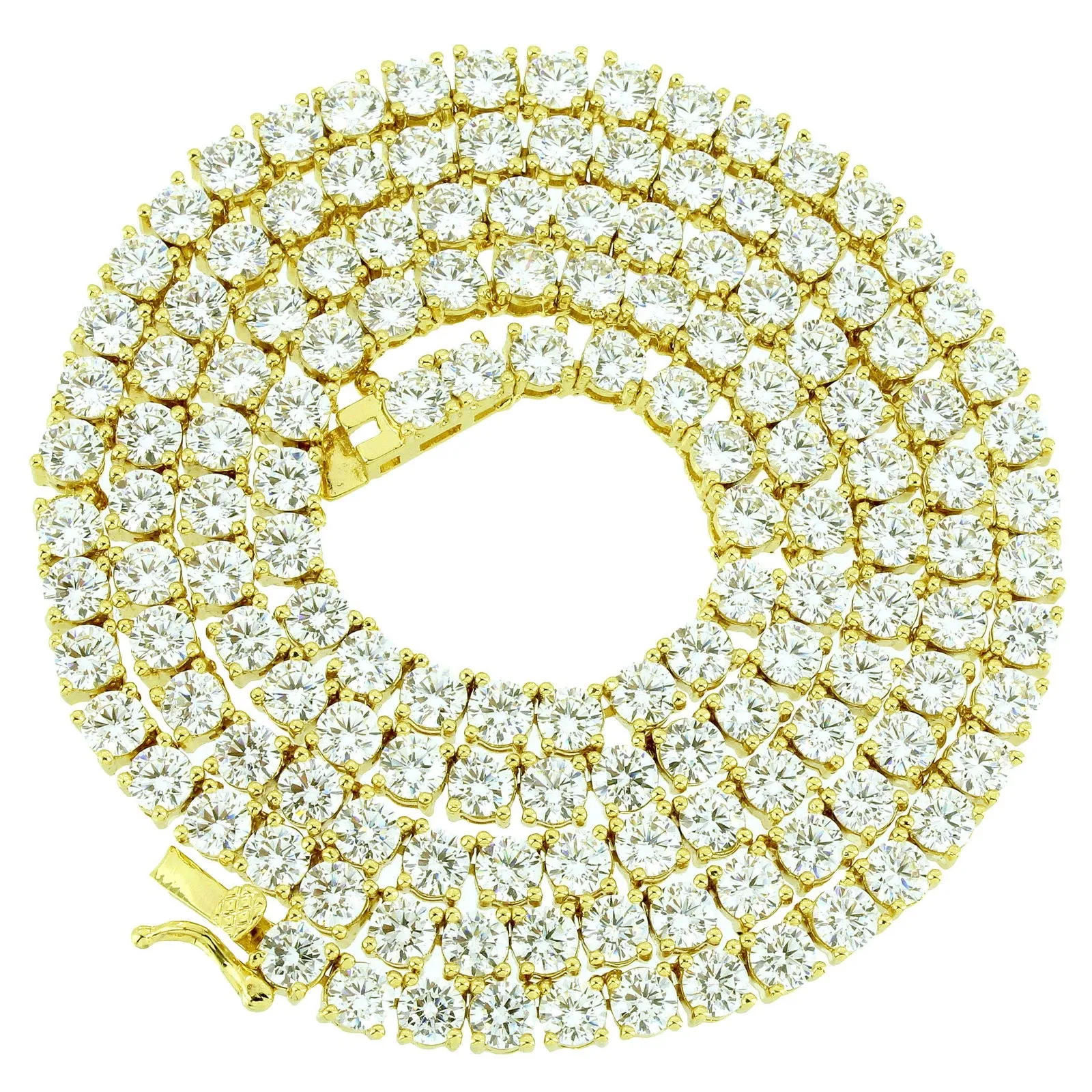 14k Gold Tone 4mm Tennis Solitaire Necklace 18"-24"