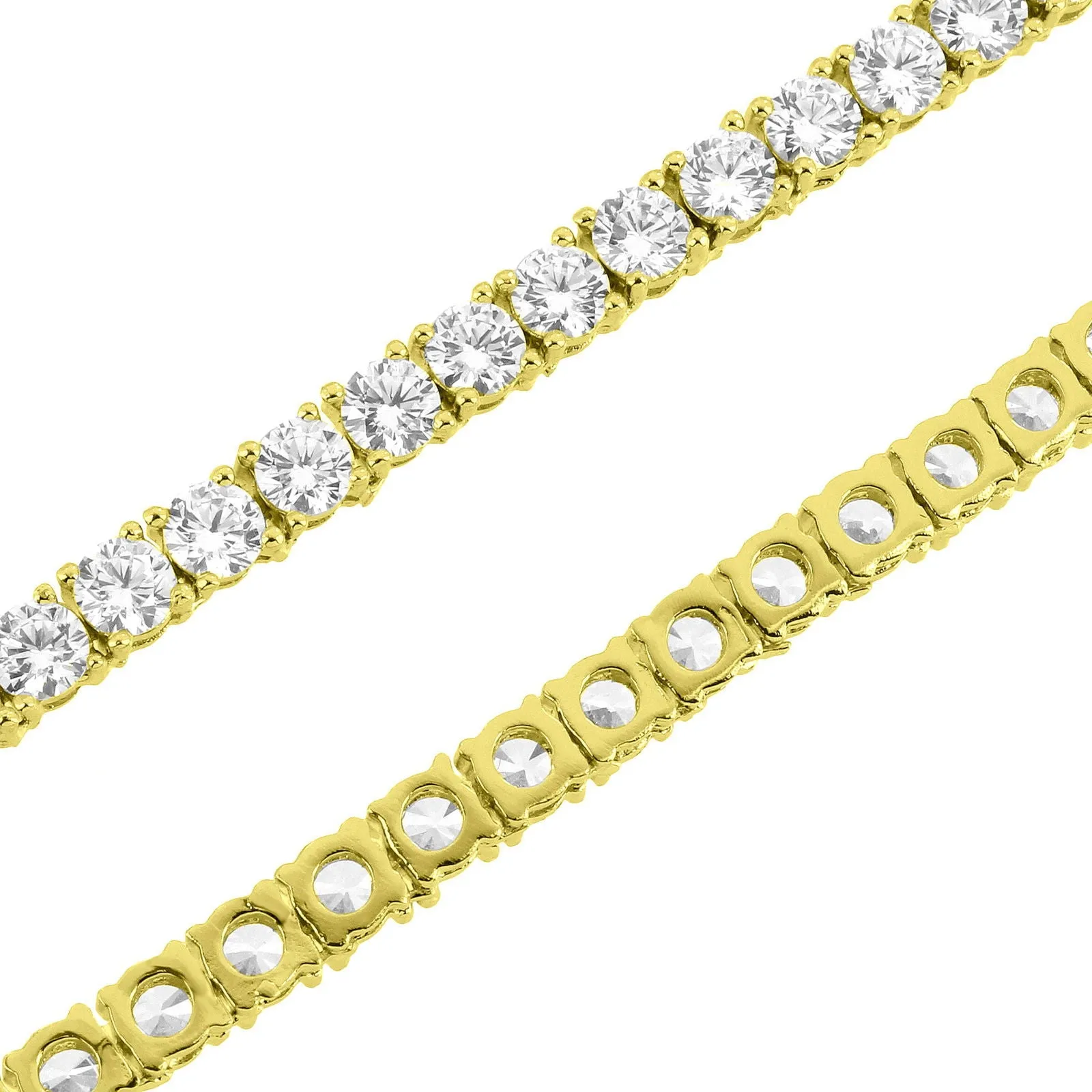 14k Gold Tone 4mm Tennis Solitaire Necklace 18"-24"