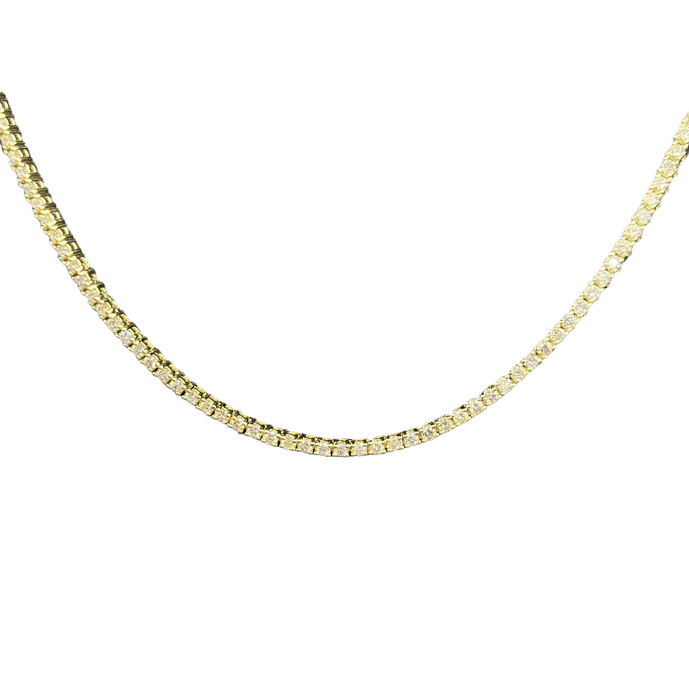 14K YELLOW GOLD  8.55CT G/H SI1 TENNIS NECKLACE