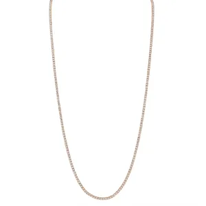 14K Yellow Gold Diamond Tennis Necklace