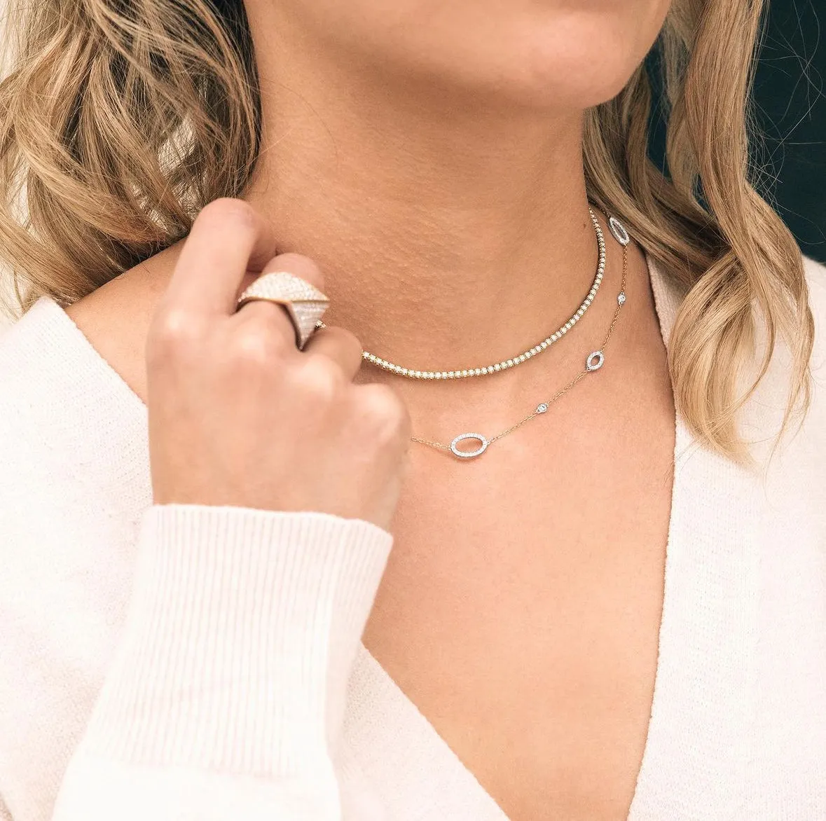 14kw 1.4ctw Tennis Necklace by Facet Barcelona