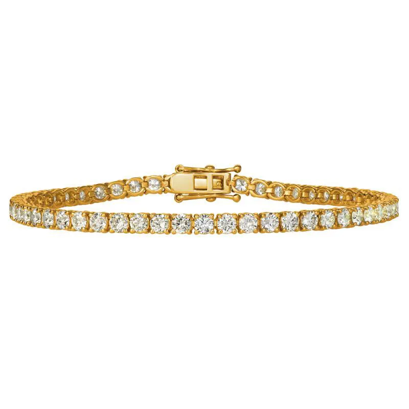 3.63 Carat Natural Diamond Tennis Bracelet G SI 14K Yellow Gold 8.5''