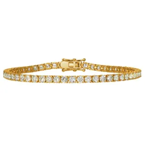 3.63 Carat Natural Diamond Tennis Bracelet G SI 14K Yellow Gold 8.5''