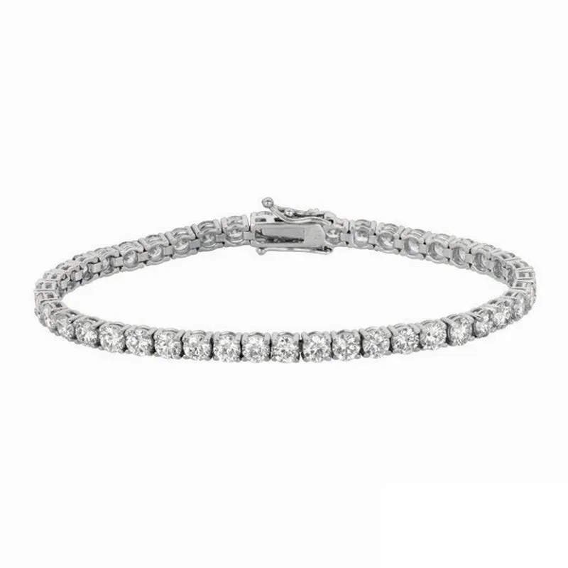 5.15 Carat Natural Diamond Tennis Bracelet G SI 14K White Gold 6''
