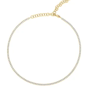 6ct 14K Yellow Gold Tennis Choker