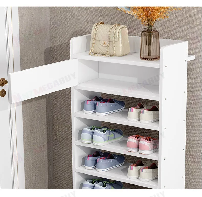 9 Tiers Wooden Shoe Rack Cabinet "Brown"