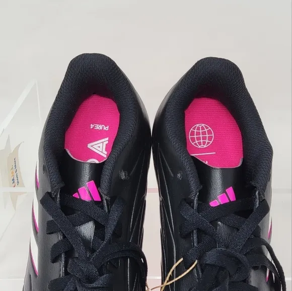 Adidas Copa Pure.4 Fg Jr GY9041 Soccer Cleats Black White Pink Youth Size 1 New