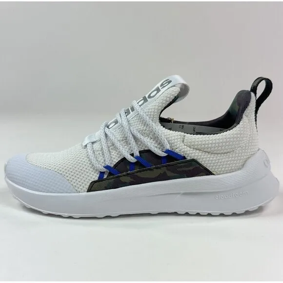 Adidas Lite Racer Adapt 5.0 Kids Size 2 White Camo Low Shoes Sneakers GW7156