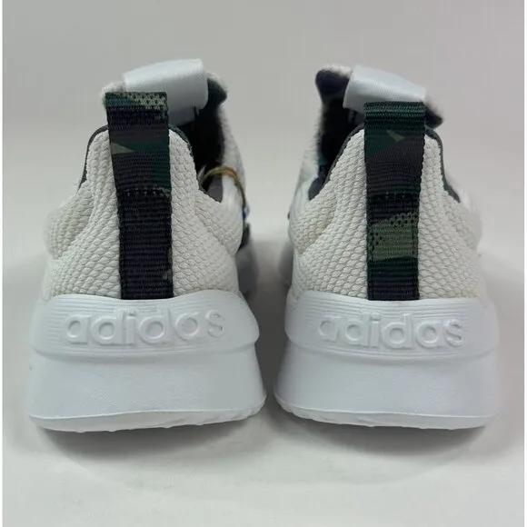 Adidas Lite Racer Adapt 5.0 Kids Size 2 White Camo Low Shoes Sneakers GW7156