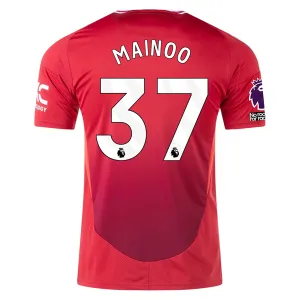 adidas Manchester United Kobbie Mainoo Home Jersey w/ EPL   No Room For Racism 24/25 (MUFC Red)