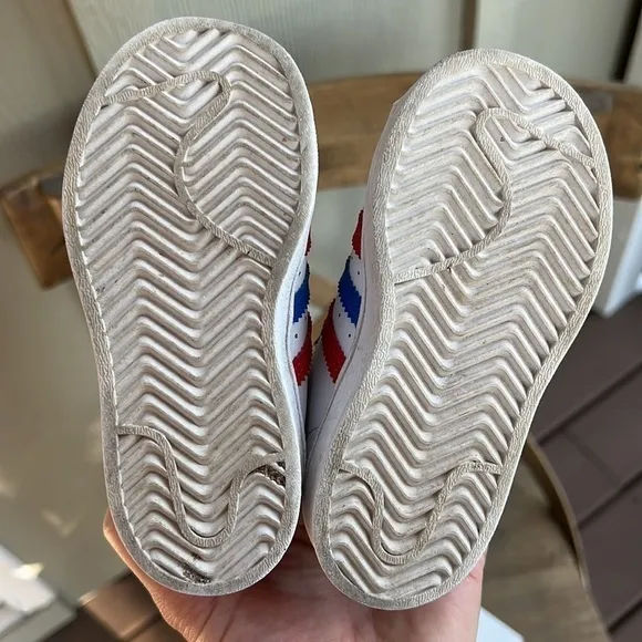 Adidas Red White &amp; Blue Superstarts❤️🤍💙
