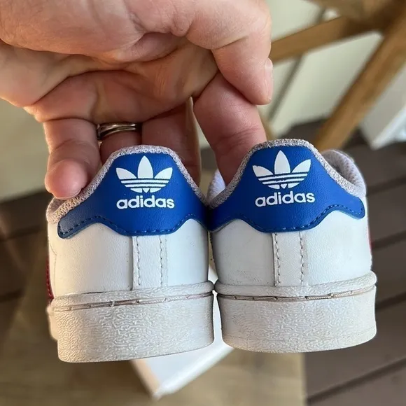 Adidas Red White &amp; Blue Superstarts❤️🤍💙