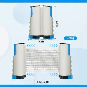 ALYV Retractable Table-Tennis Net with Adjustable Length and Push Clamps Portable Table Tennis Net