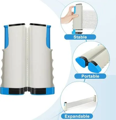 ALYV Retractable Table-Tennis Net with Adjustable Length and Push Clamps Portable Table Tennis Net