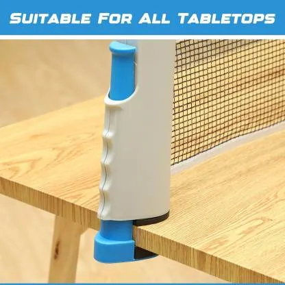 ALYV Retractable Table-Tennis Net with Adjustable Length and Push Clamps Portable Table Tennis Net
