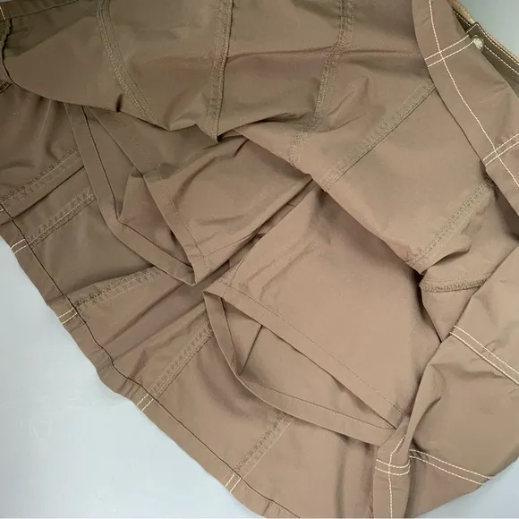 Athleta Whatever Active Stretch A-Line Mini Hiking Athletic Skort 0 Brown Rare