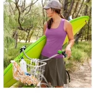 Athleta Whatever Active Stretch A-Line Mini Hiking Athletic Skort 0 Brown Rare