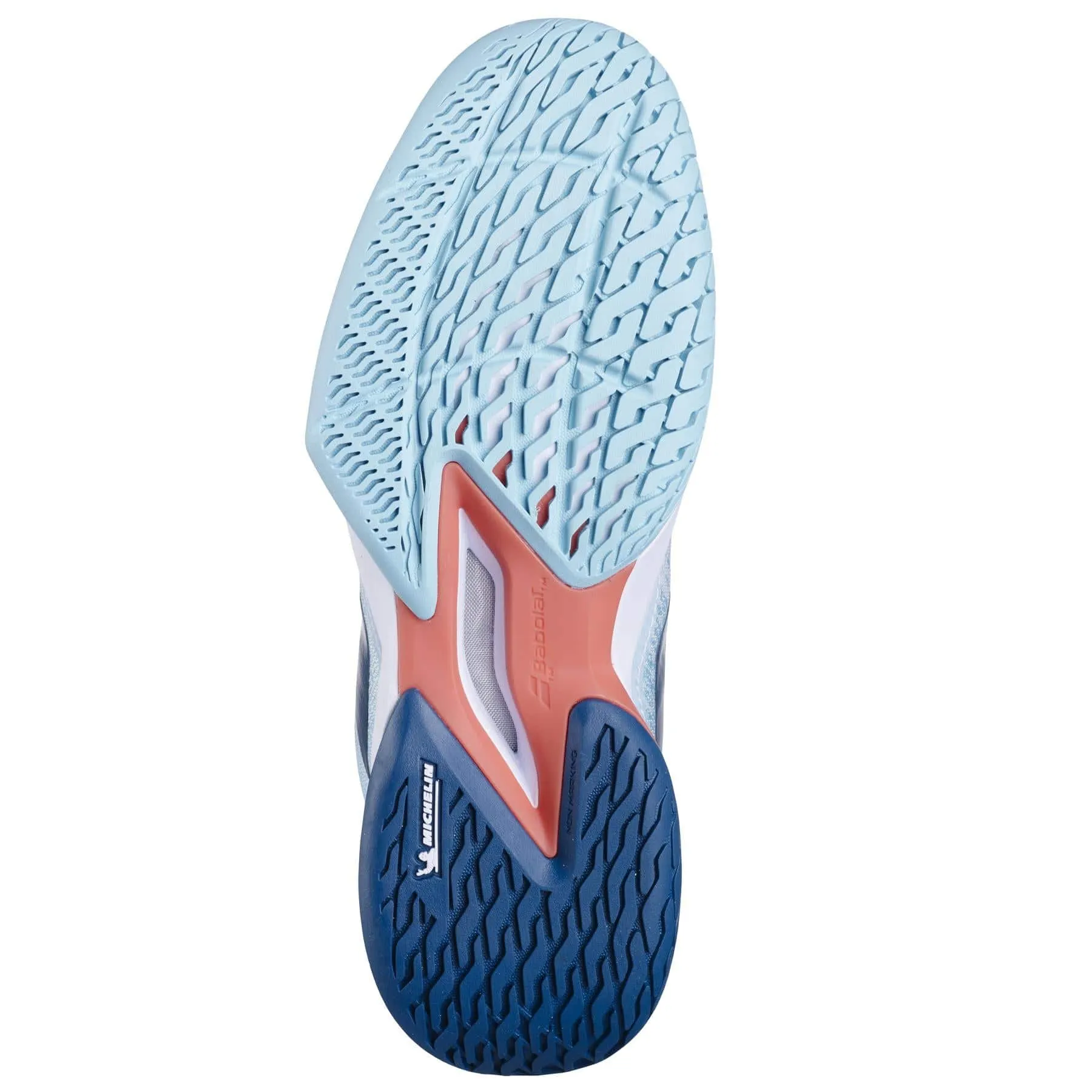 Babolat Jet Mach 3 2024 Womens Tennis Shoes - White / Angel Blue
