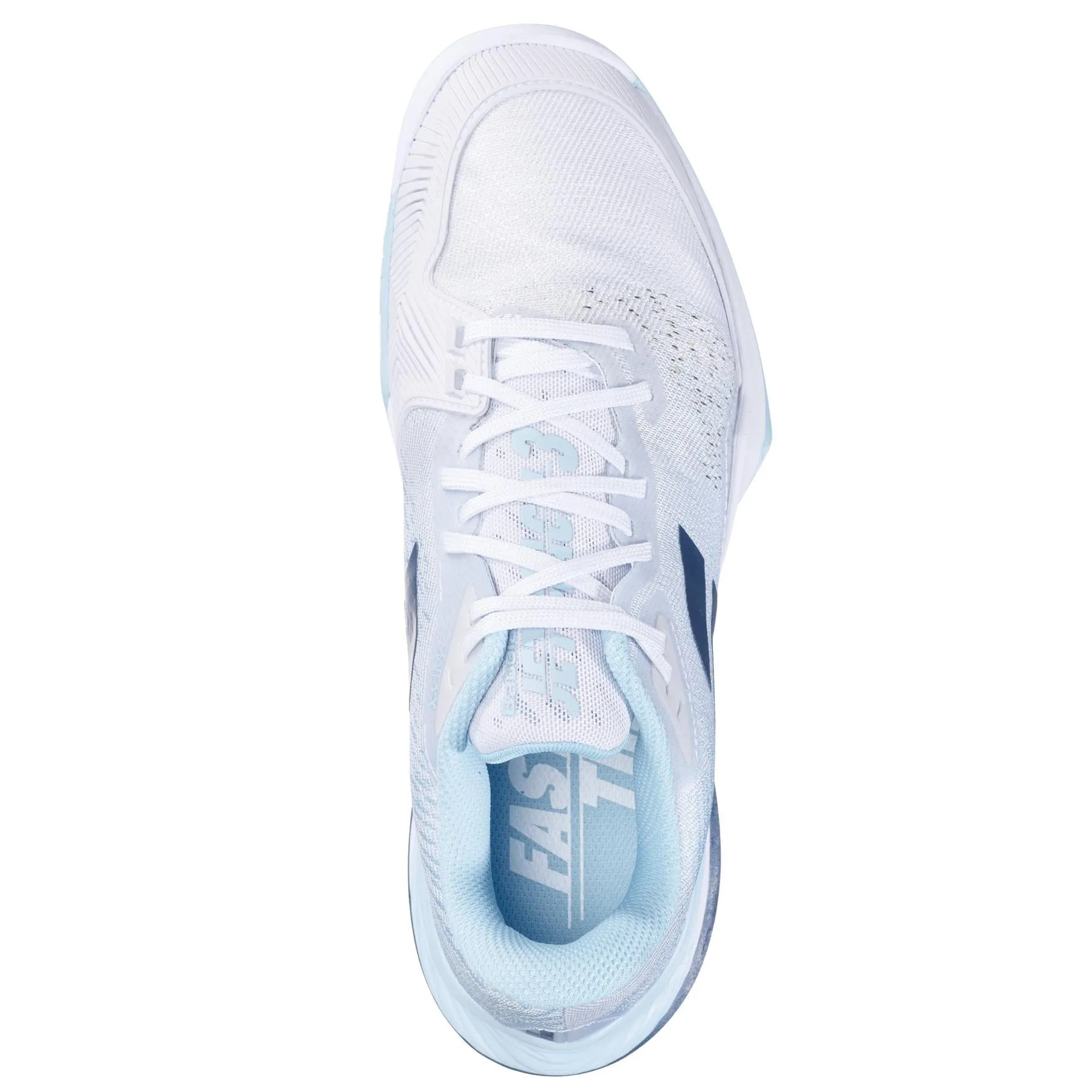 Babolat Jet Mach 3 2024 Womens Tennis Shoes - White / Angel Blue
