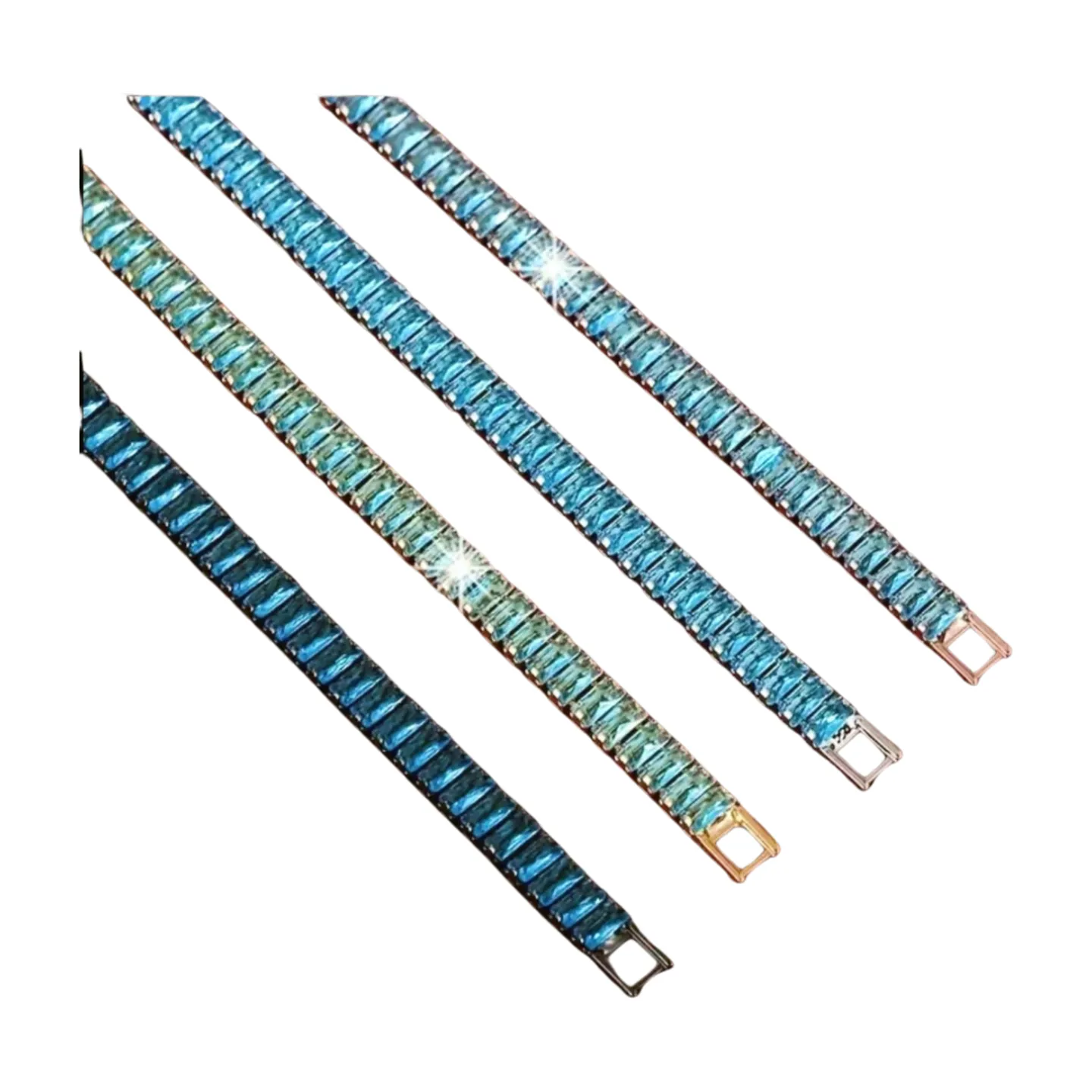 Blue Zircon Black Tennis Bracelet