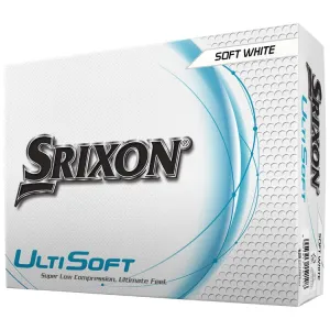 Bolas de golf Srixon UltiSoft blancas, paquete de 12