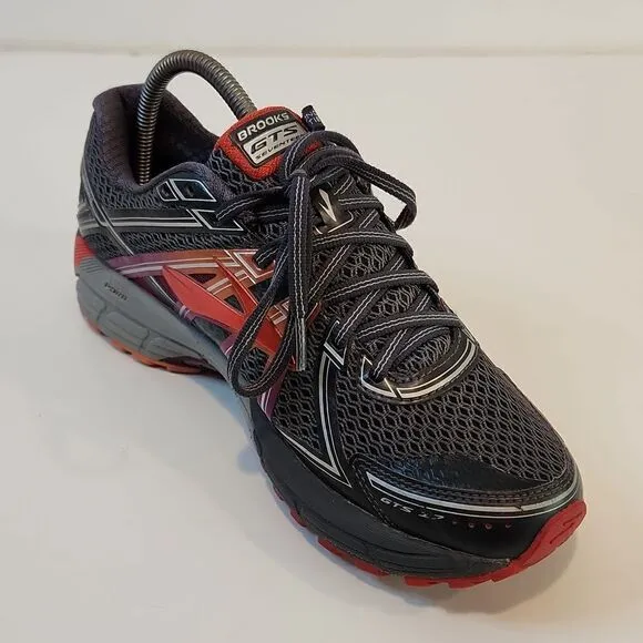 Brooks Adrenaline GTS 17 Running Shoes Anthracite/Fest Fuchsia Women's Sz 9 1/2