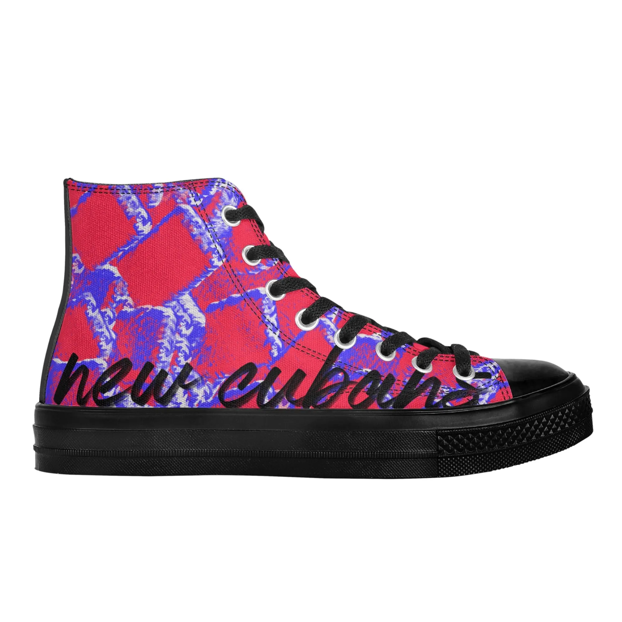 Camo-Flash Mens Classic Black High Top Canvas Shoes