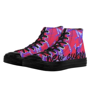 Camo-Flash Mens Classic Black High Top Canvas Shoes