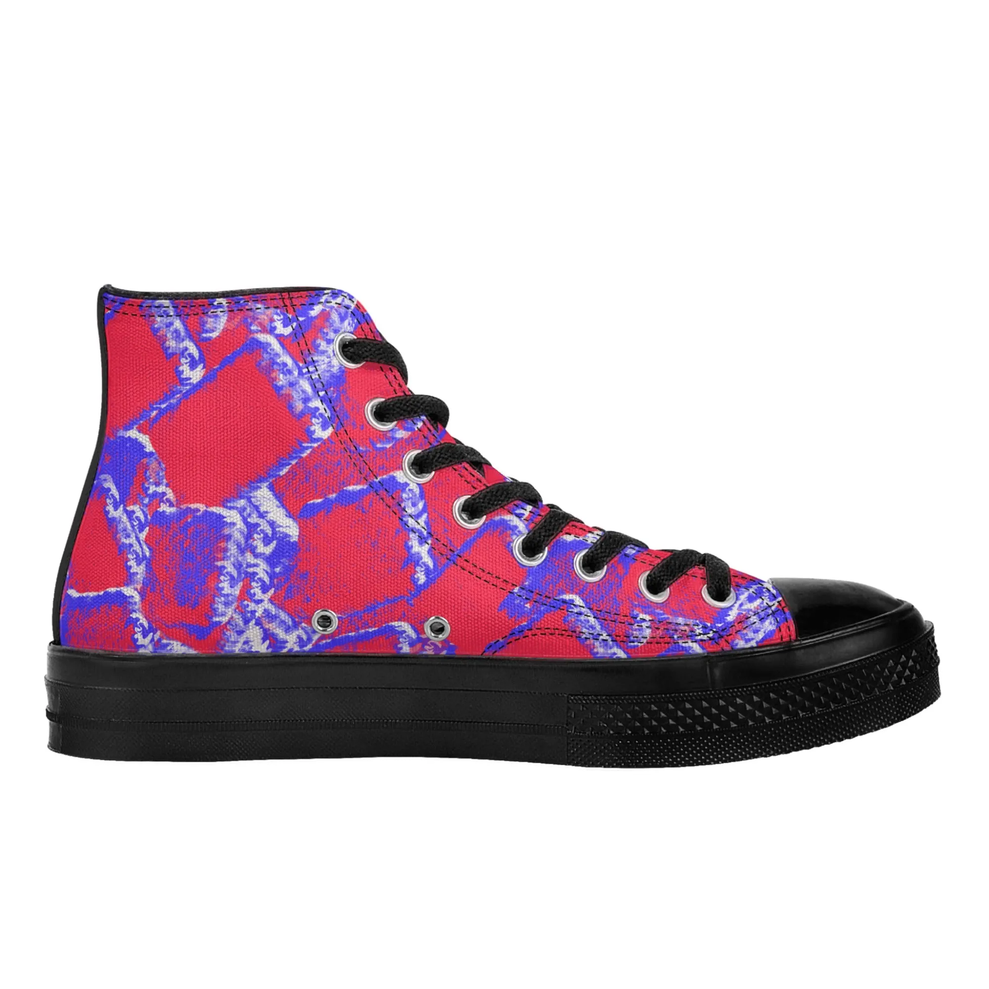 Camo-Flash Mens Classic Black High Top Canvas Shoes