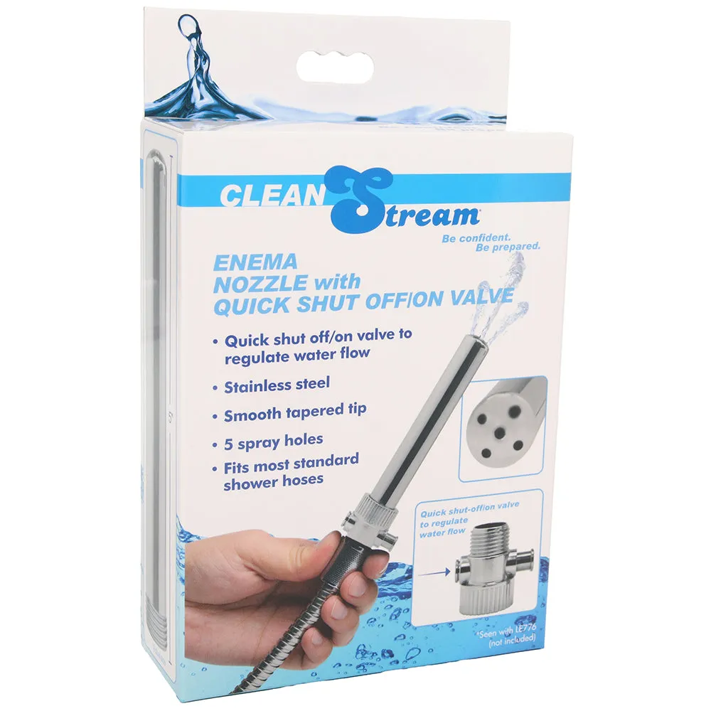 Clean Stream Enema Nozzle with Easy-Push Valve