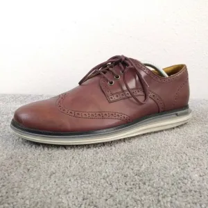 Cole Haan Grand Wingtip Mens Size 10 Shoes Brown Leather Oxford Lace Up Oxford