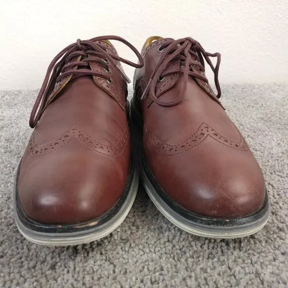 Cole Haan Grand Wingtip Mens Size 10 Shoes Brown Leather Oxford Lace Up Oxford