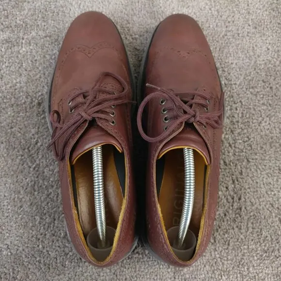 Cole Haan Grand Wingtip Mens Size 10 Shoes Brown Leather Oxford Lace Up Oxford