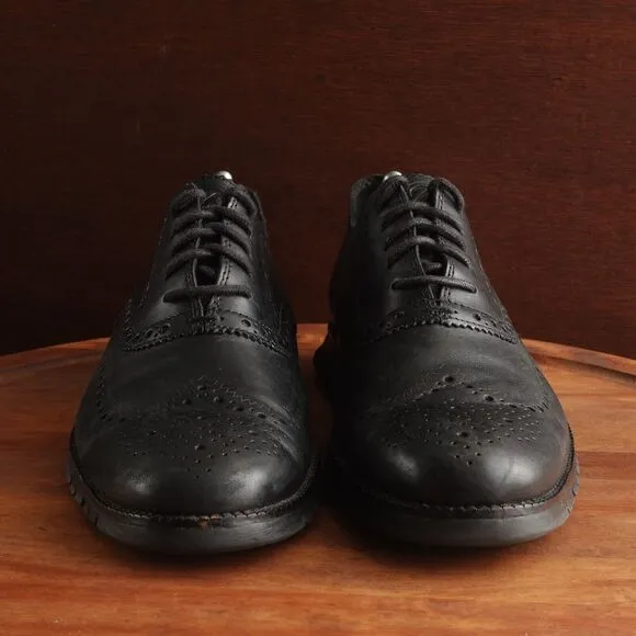 Cole Haan Oxfords Men SZ 11M BLK Leather Wingtip Zerogrand Dress Comfort C20719