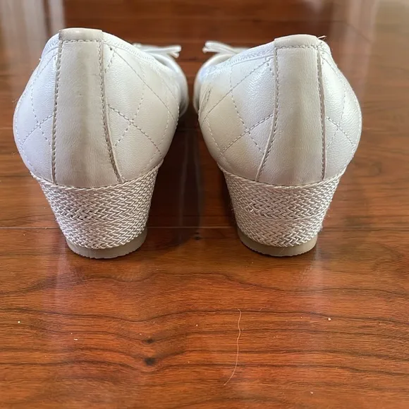 COPY - Sesto Meucci White Quilted Leather Wedges Shoes
