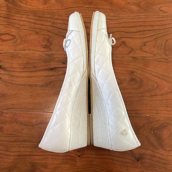 COPY - Sesto Meucci White Quilted Leather Wedges Shoes