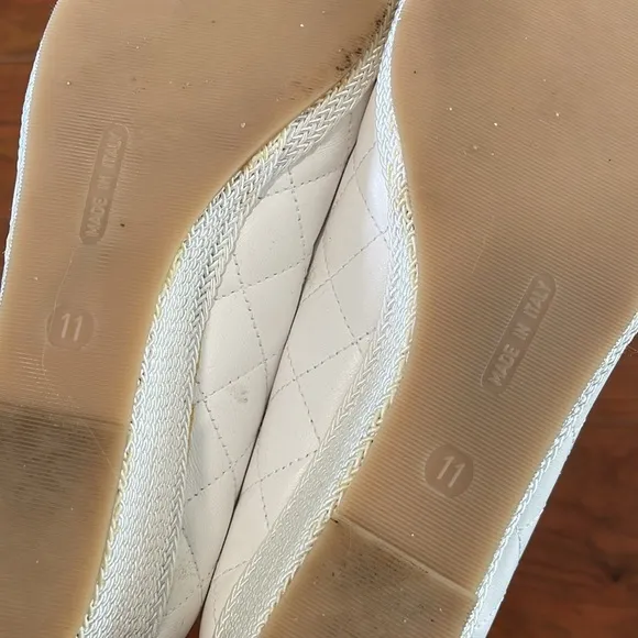 COPY - Sesto Meucci White Quilted Leather Wedges Shoes