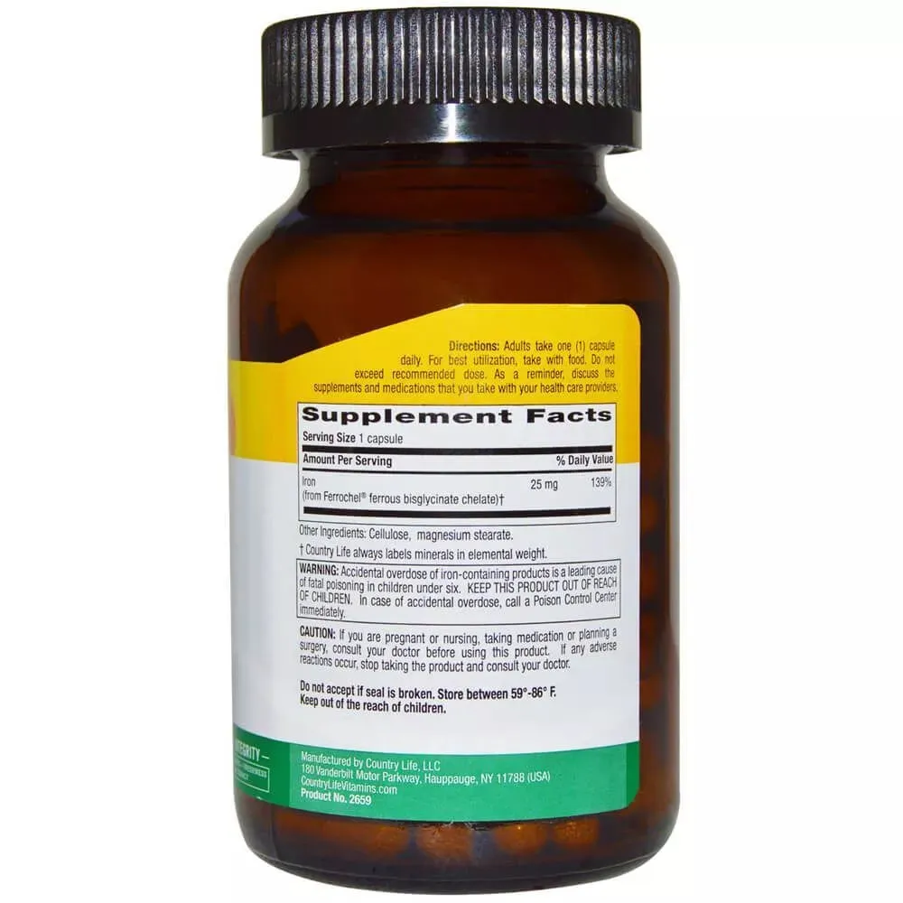 COUNTRY LIFE EASY IRON 25MG CAP 90s