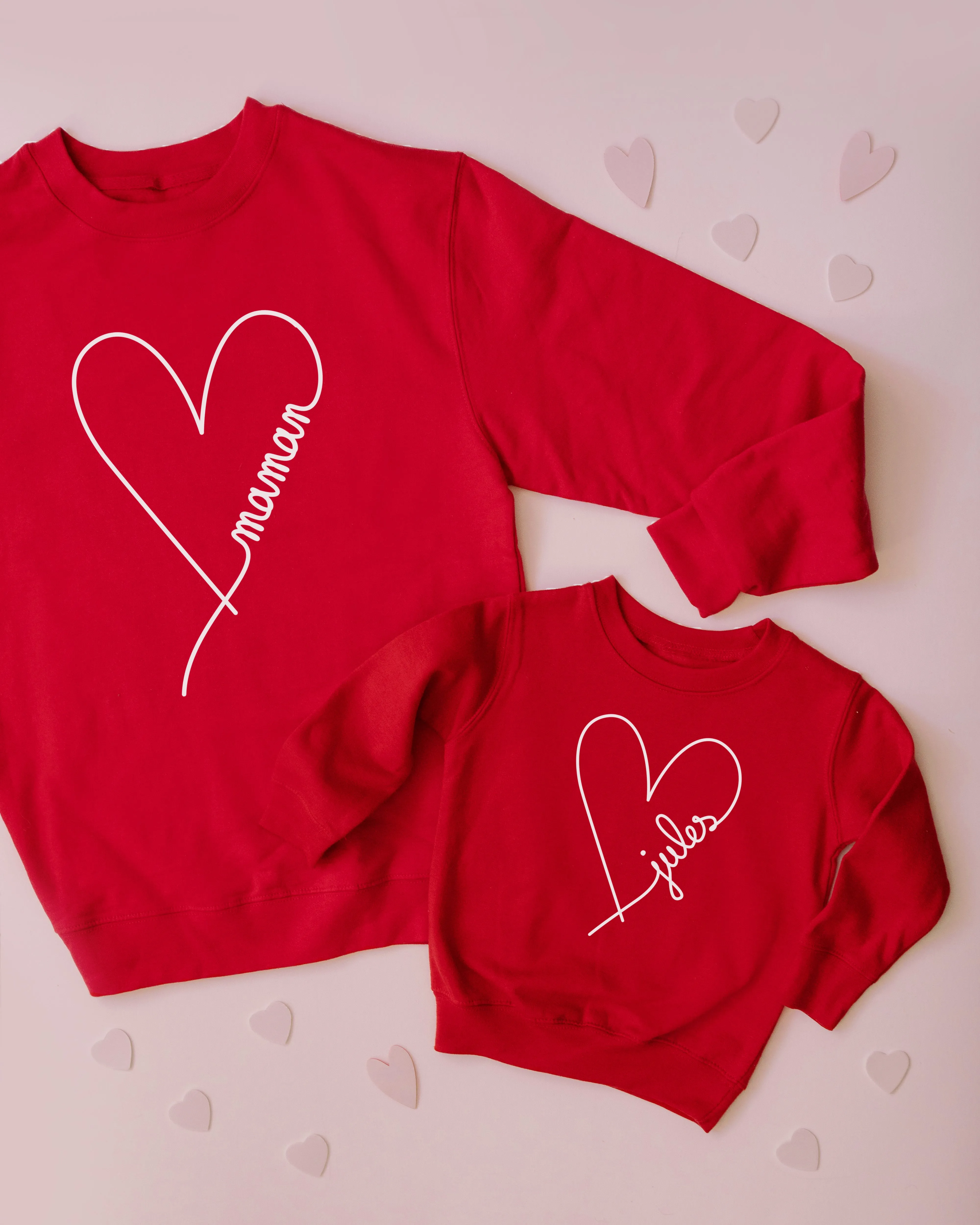 Crewneck CŒUR-SIGNATURE personnalisé avec PRÉNOM
