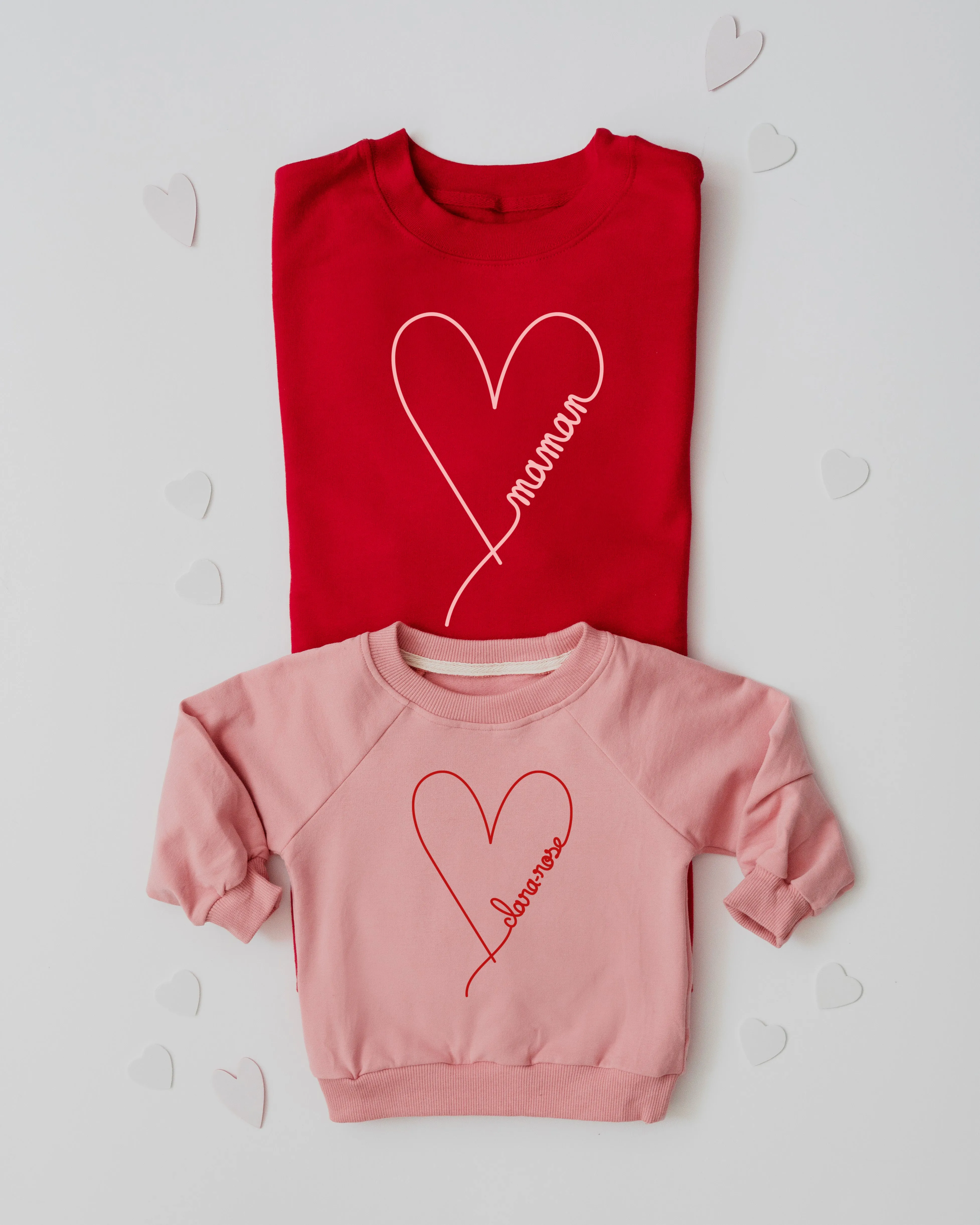 Crewneck CŒUR-SIGNATURE personnalisé avec PRÉNOM