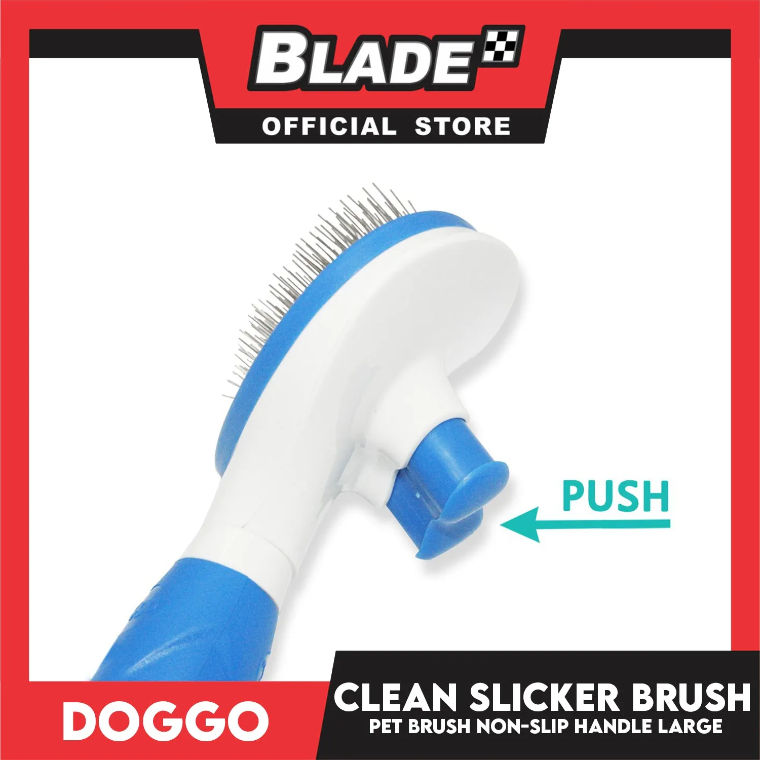 Doggo Easy Clean Slicker Brush (Large) Hair Brush For Your Dog