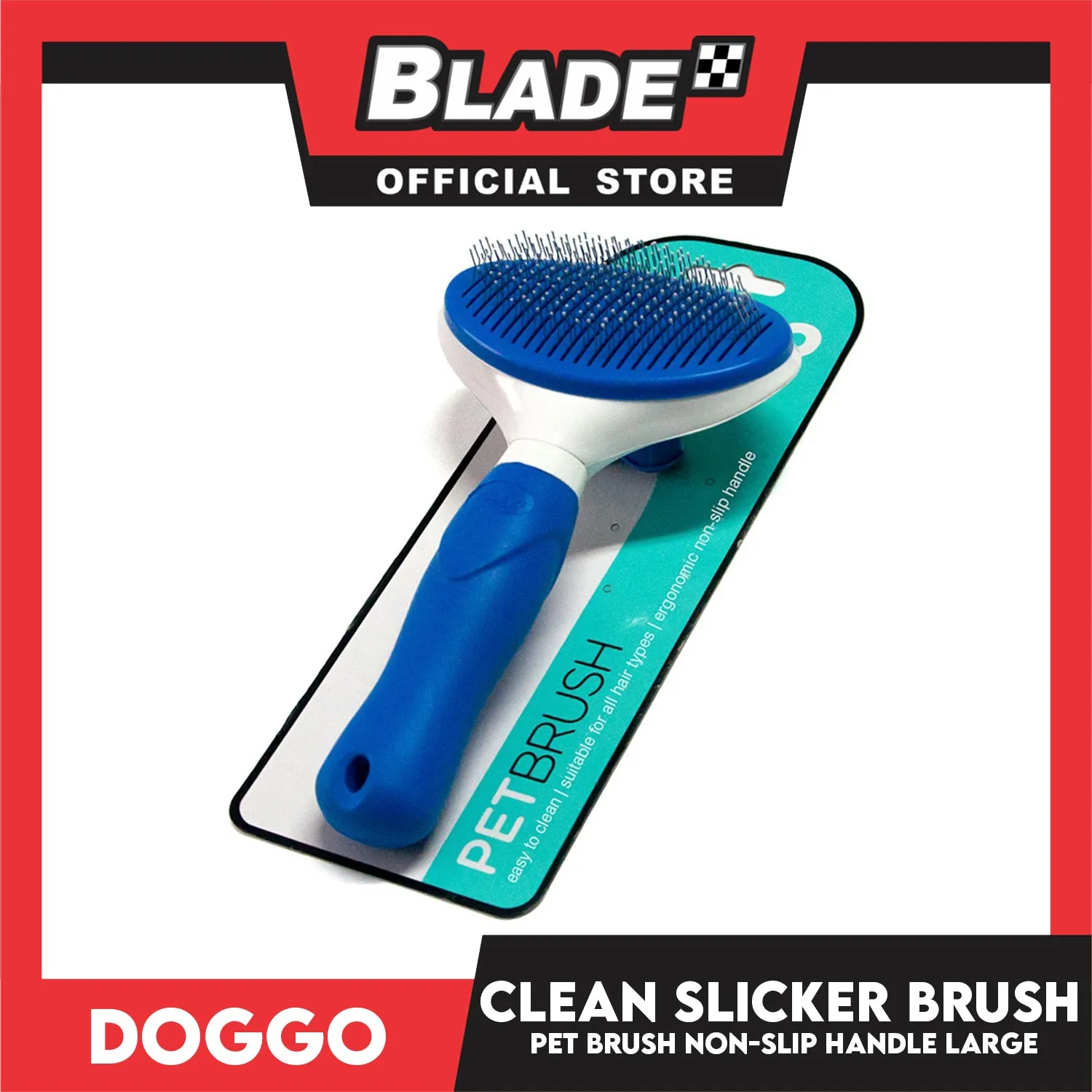 Doggo Easy Clean Slicker Brush (Large) Hair Brush For Your Dog