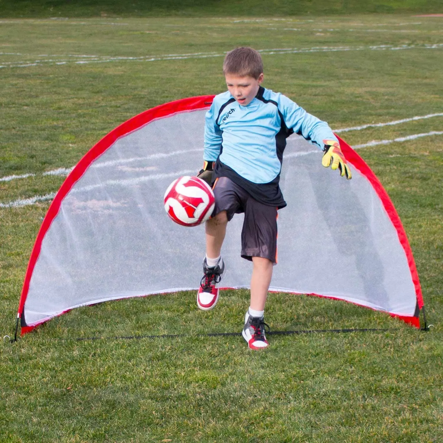 Driftsun Portable Pop Up Soccer Goal Set for Backyard and Practice Play, 2 Nets and 1 Carry Bag