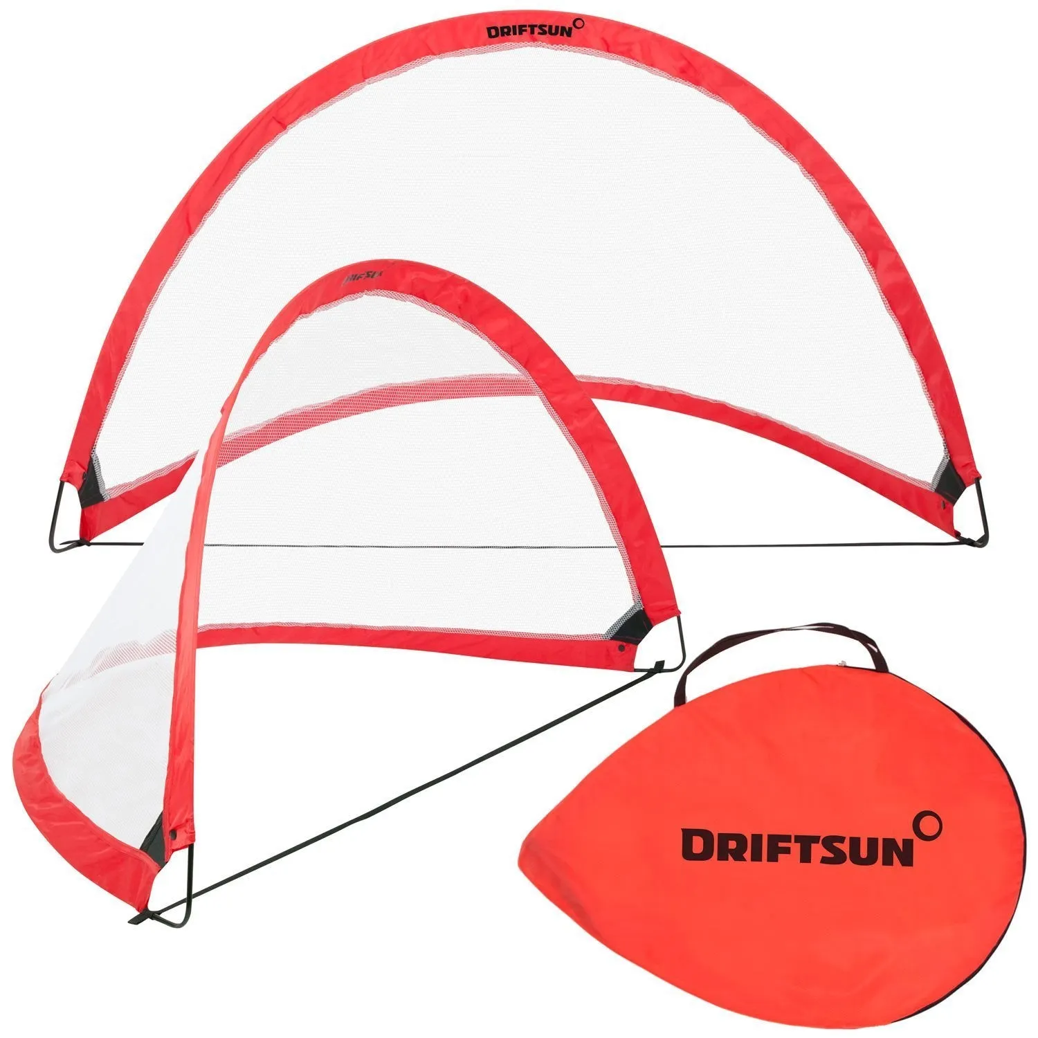 Driftsun Portable Pop Up Soccer Goal Set for Backyard and Practice Play, 2 Nets and 1 Carry Bag