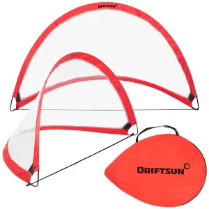 Driftsun Portable Pop Up Soccer Goal Set for Backyard and Practice Play, 2 Nets and 1 Carry Bag